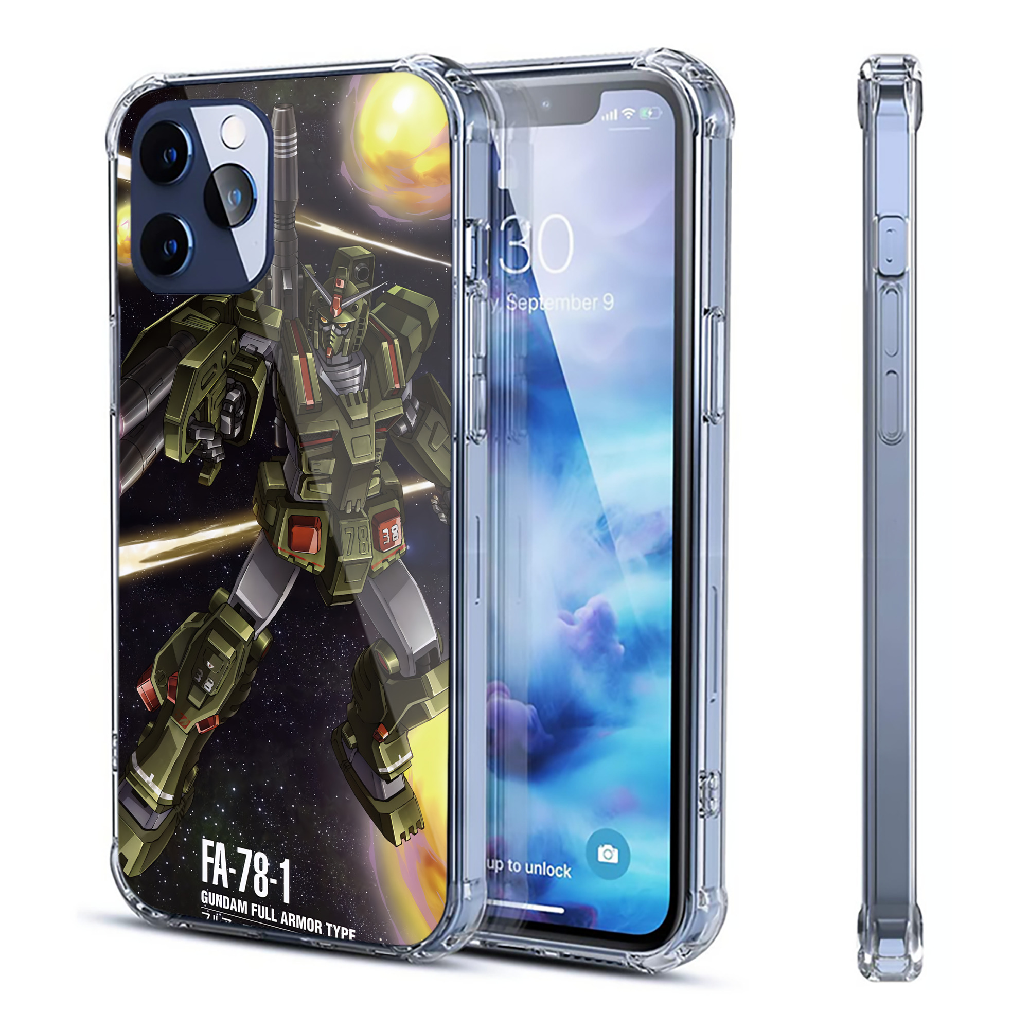（画像用） 機動戦士ガンダム Mobile Suit Gundam 【iPhone 12シリーズ対応】透明スマホケース（クリアソフトケース）